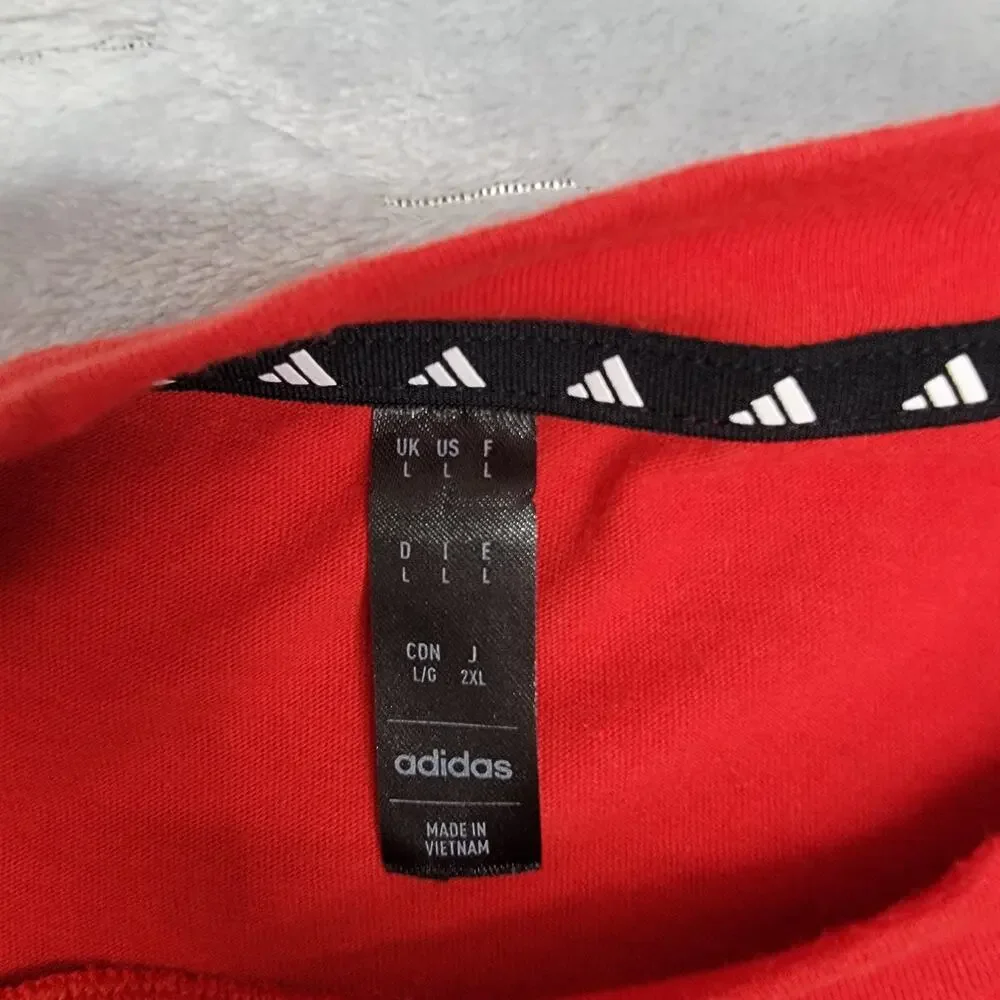 Adidas Aeroready Mens Large Red Short Sleeve Athletic Training T-Shirt Tee